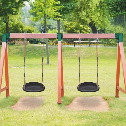 2 Pack 500LB Capacity Heavy Duty Swing Seat with Wider Swing Board & Height Adjustable Rope from 50 to 80 inch Swings Set Swings for Playground Backyard Patio Garden Black in Kuwait