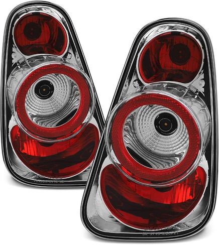 AKKON - For 2002-2006 Mini Cooper Hatchback 2005-2008 Mini-Cooper Convertibles Chrome Clear Tail Lights Pair in Saudi Arabia