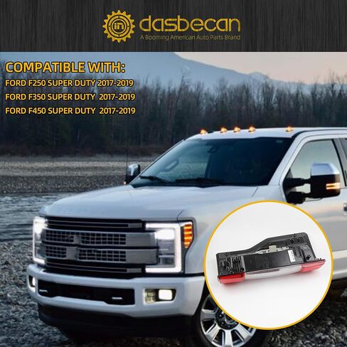 Dasbecan Right Passenger Side LED Tail Light Assembly Compatible with Ford F250 F350 F450 Super Duty 2017 2018 2019 Taillight Rear Lamp Replace KC3Z13404B Blind Spot Module Can be Installed in Saudi Arabia