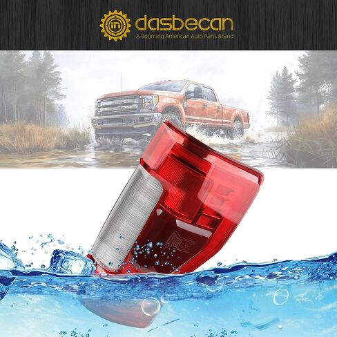 Dasbecan Right Passenger Side LED Tail Light Assembly Compatible with Ford F250 F350 F450 Super Duty 2017 2018 2019 Taillight Rear Lamp Replace KC3Z13404B Blind Spot Module Can be Installed in Saudi Arabia