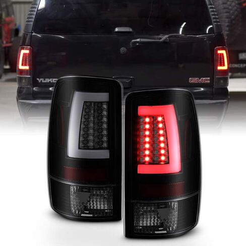Acanii - للفترة 2000-2006 Chevy Suburban 1500 2500 Tahoe GMC Yukon Black Smoked LED Tube Light Lights مصابيح الفرامل اليسار+اليمين in Saudi Arabia