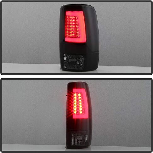 Acanii - للفترة 2000-2006 Chevy Suburban 1500 2500 Tahoe GMC Yukon Black Smoked LED Tube Light Lights مصابيح الفرامل اليسار+اليمين in Saudi Arabia