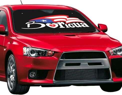 Puerto Rico Puerto Rican Boricua Flag Foldable Car Windshield Sunshade Uv Protection Windshield Sun Shade in Saudi Arabia