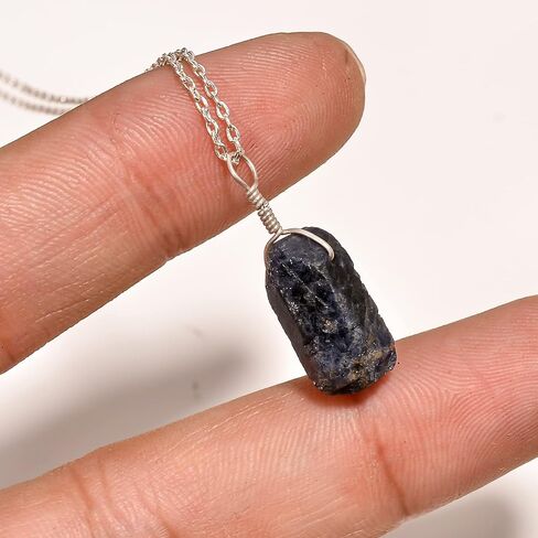 Real Ethiopian Opal Rough Crystals Pendant Necklace Gemstone Natural Raw Crystals Fire Play Healing Crystals, 925 Sterling Silver Jewelry 18 inch A+ in Saudi Arabia