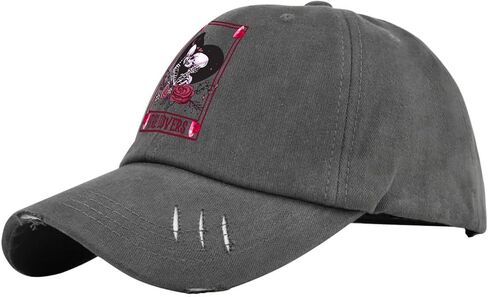 The Lovers Tarot Card Valentines Day Hat for Mens Washed Distressed Baseball Caps Aesthetic Washed Ball Caps Quick Dry Dark Grey in Saudi Arabia
