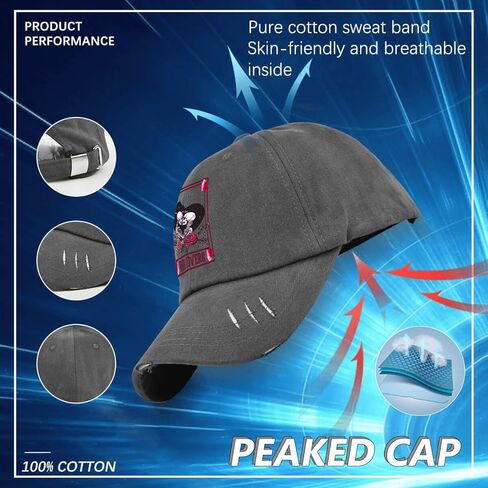The Lovers Tarot Card Valentines Day Hat for Mens Washed Distressed Baseball Caps Aesthetic Washed Ball Caps Quick Dry Dark Grey in Saudi Arabia
