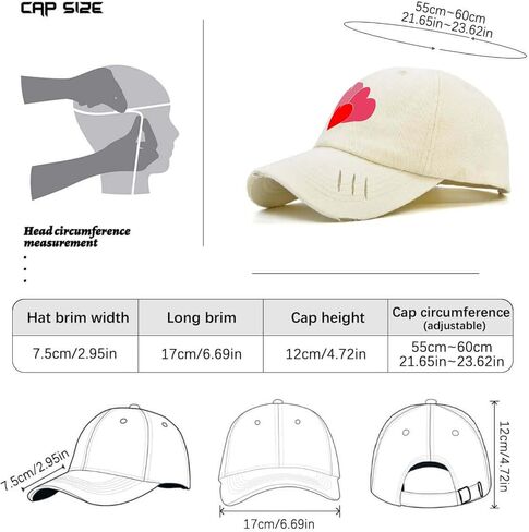 Love Valentines Day Hats for Mens Washed Distressed Baseball Caps Fashion Washed Dad Hats Light Weight in Saudi Arabia