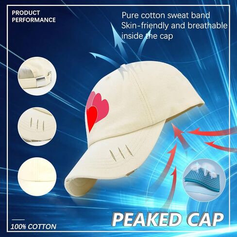 Love Valentines Day Hats for Mens Washed Distressed Baseball Caps Fashion Washed Dad Hats Light Weight in Saudi Arabia