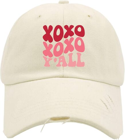 XOXO You All Valentines Day Hats for Mens Washed Distressed Baseball Caps Soft Washed Ball Cap Quick Dry in Saudi Arabia