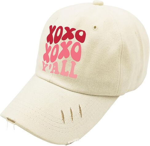 XOXO You All Valentines Day Hats for Mens Washed Distressed Baseball Caps Soft Washed Ball Cap Quick Dry in Saudi Arabia
