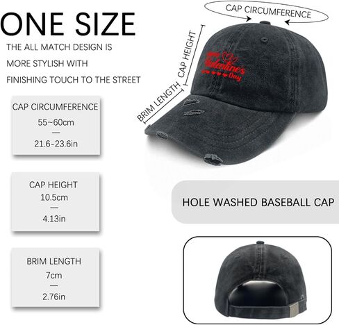 Happy Valentines Day Hats for Mens Washed Distressed Baseball Cap Cool Washed Hiking Hats Quick Dry in Saudi Arabia