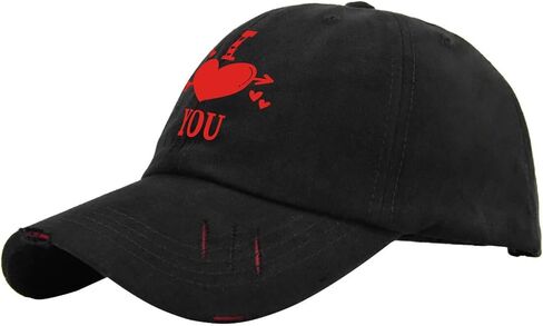 I Love You Valentines Day Hat for Men Washed Distressed Baseball Caps Fashion Washed Hiking Hat Breathable in Saudi Arabia