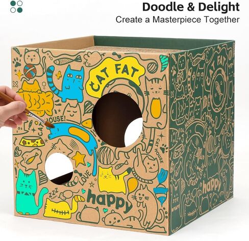 Washable Kraft Paper Cat Bed Recyclable Cat House with 2 Replaceable Scratching Pads Foldable Cardboard Scratching Bed in Saudi Arabia