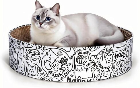 Washable Kraft Paper Cat Bed Recyclable Cat House with 2 Replaceable Scratching Pads Foldable Cardboard Scratching Bed in Saudi Arabia