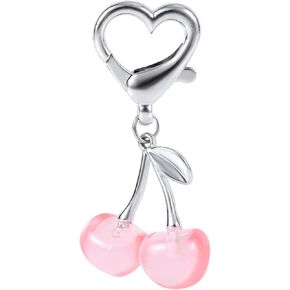 Cute Cherry Charm for Purse, Cherry Keychain Bag Charm Purse Key Ring Aesthetic Backpack Handbag Accessories in Kuwait