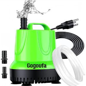 Submersible Water Pump with 5 Ft tubing and 3 Nozzles, 850 GPH, 60W, Small Sump Pump for Fish Tank, Pond, Aquarium, Hydroponic Systems in Kuwait