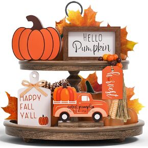 مجموعة ديكور صينية دراسية سقوط - 5 أجهزة كمبيوتر علامات خشبية اليقطين in Kuwait