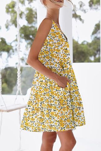 Nclook Women's Summer Dress Dressy Sweet Cute V Vick Neckless Olcives in Kuwait