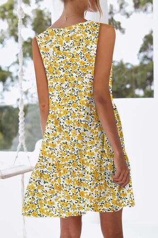 Nclook Women's Summer Dress Dressy Sweet Cute V Vick Neckless Olcives in Kuwait