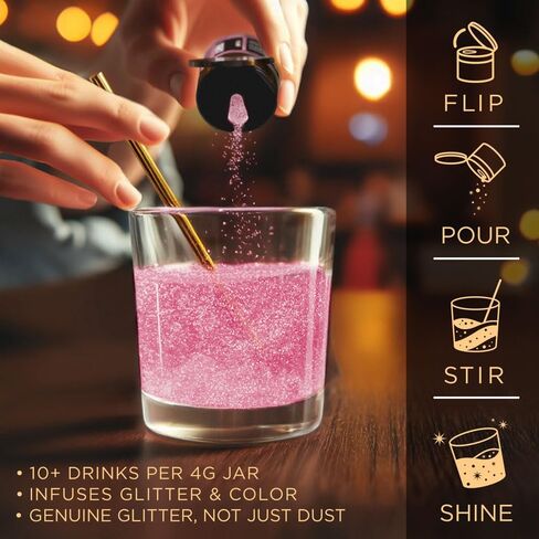 Brew Glitter - Clear Shimmer (4g 1x Shaker Jar) | Edible Glitter for Drinks, Beer and Cocktail Beverages in Kuwait