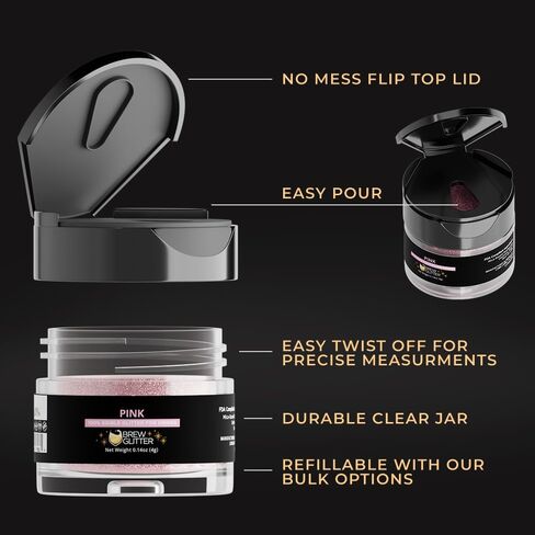 Brew Glitter - Clear Shimmer (4g 1x Shaker Jar) | Edible Glitter for Drinks, Beer and Cocktail Beverages in Kuwait