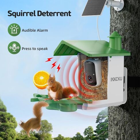Smart Bird Feeder with Camera – 2K HD, AI Recognition & 2-Way Audio, Solar-Powered, Night Vision, IP65 Waterproof, WiFi Birdhouse for Bird Lovers (Green) in Saudi Arabia