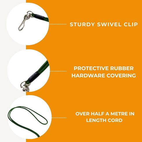 Dog & Field Signature Dog Whistle Lanyard – Lightweight, Stylish & Durable Whistle Lanyard for Dog Training – Comfortable Rubber Hardware – 8 Colours - Lime Green in Kuwait