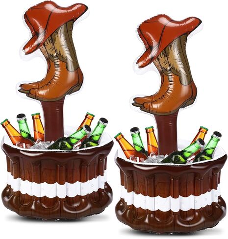 Chuangdi 2 Pcs 36" Inflatable Cactus Cooler Fiesta Cactus Ice Bucket Wearing Sombreros Hat Mexican Decorations Fiesta Cinco De Mayo Cooler for Summer Swimming Pool Hawaiian Themed Party Supplies in Kuwait