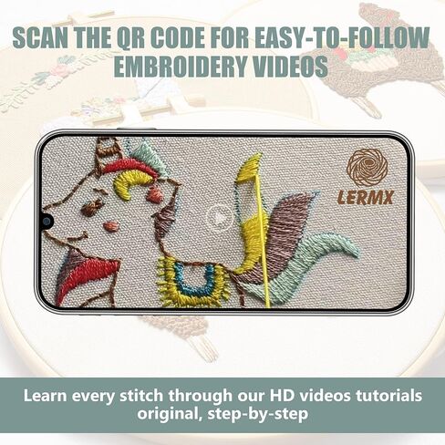 3 Pack Embroidery Kit for Beginners Adults, Adult Starter Cross Stitch Kit Needlepoint Complete DIY Kit with Unique Patterns, Hoop, Colorful Threads, Tools, Step by Step Instructions & Video Tutorial in Kuwait