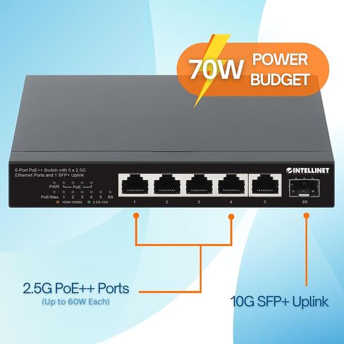 Intellinet 9-Port Switch with 8 x 2.5G Ethernet Ports and 1 SFP+ Uplink - 60 Gbps Switch Fabric/Switching Capacity, Fanless, Wall-Mountable – 3 Yr Mfg Warranty – 562096 in Saudi Arabia