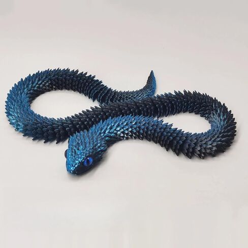 3D Printed Snake, 3D Printed Fidget Toys Snake, 3D Printed Movable Animals, 3D Printed Toys, Home Office Decor Executive Desk Toy (Red Goden) in Saudi Arabia