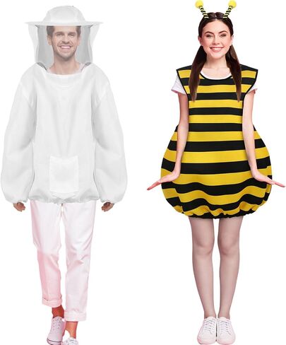 Hercicy Halloween Bee & Beekeeper Costume Costume Cosplay - Bee Jacket with Head Piece in Saudi Arabia