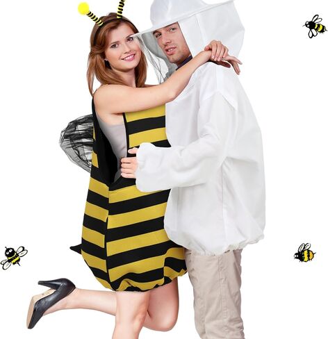 Hercicy Halloween Bee & Beekeeper Costume Costume Cosplay - Bee Jacket with Head Piece in Saudi Arabia