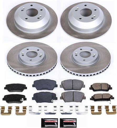 Power Stop SC8009 Front and Rear Brake Kit With Semi-Coated Brake Rotors and Ceramic Brake Pads & Hardware For Hyundai Santa Fe Sport 2013-2018 [Application Specific] in Saudi Arabia