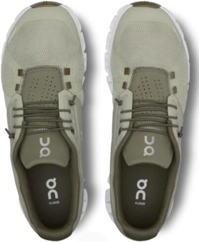 On Men's Cloud 5 Sneakers, Chalk/Grove, 11.5 Medium US in Saudi Arabia