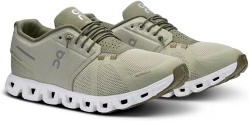 On Men's Cloud 5 Sneakers, Chalk/Grove, 11.5 Medium US in Saudi Arabia