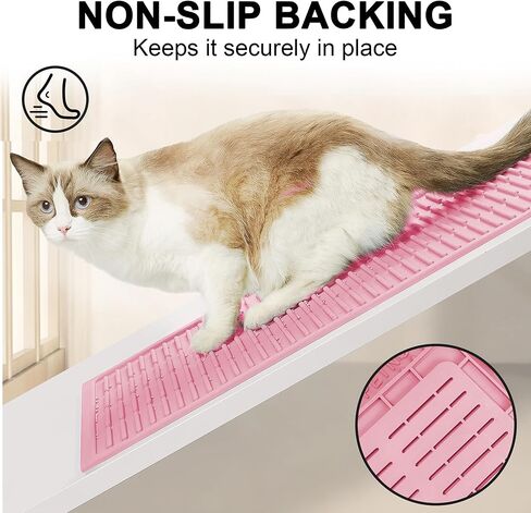 Extra Large Litter Mat: XL 40"x30" Silicone Waterproof Groove Design Litter Trapping Mat Easy to Clean for Multiple-Cats - Jumbo Non-Slip Cat Box Rug for Floor (Grey) in Kuwait