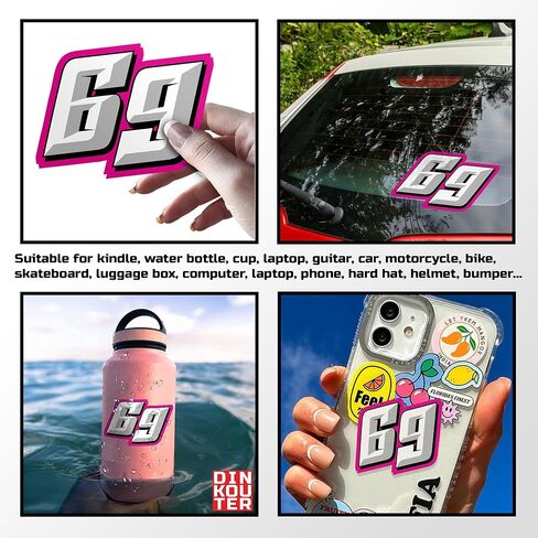 Custom Racing Sticker Personalized Name Number Racing Country Flag Waterproof Vinyl Stickers for Laptop Water Bottle Cars Phone Case Decal Decor Stuff Gifts in Kuwait