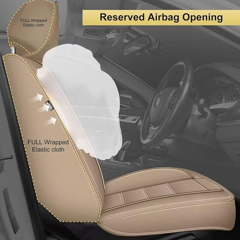 Car Seat Covers Fit for Chevy Tahoe 2011-2024 2025 2026: Luxury Leather Automotive Front Seat Covers, Truck Car Seat Protector(2PCS Front, Black&Grey) in Kuwait