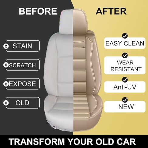 Car Seat Covers Fit for Chevy Tahoe 2011-2024 2025 2026: Luxury Leather Automotive Front Seat Covers, Truck Car Seat Protector(2PCS Front, Black&Grey) in Kuwait