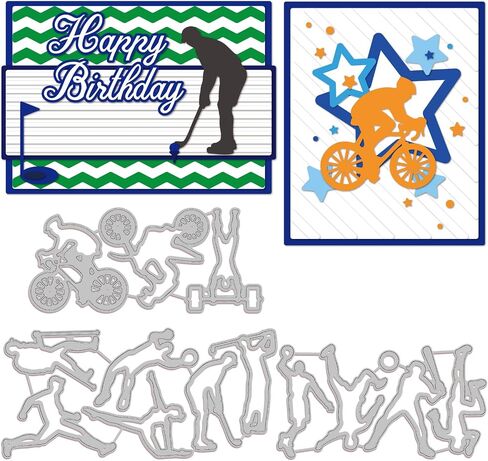 GLOBLELAND Baseball Cutting Dies for DIY Scrapbooking Metal Sports Man Cut Dies Baseball Man Die Cuts for Card Making Embossing Photo Album Craft Decor in Kuwait