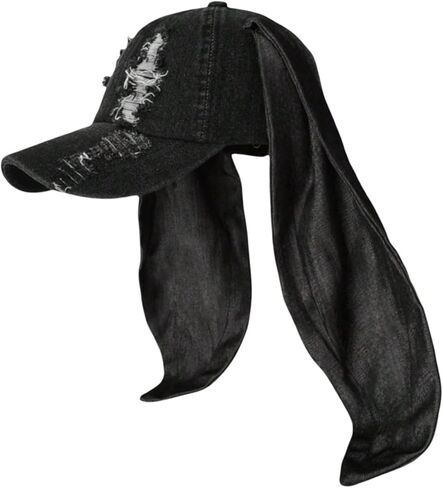 Women Rabbits Ears Baseball Long Ear Versatile Ripped Hat for Idol Concert Shows Breathable Hat for Adults in Kuwait