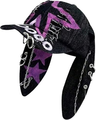Women Rabbits Ears Baseball Long Ear Versatile Ripped Hat for Idol Concert Shows Breathable Hat for Adults in Kuwait