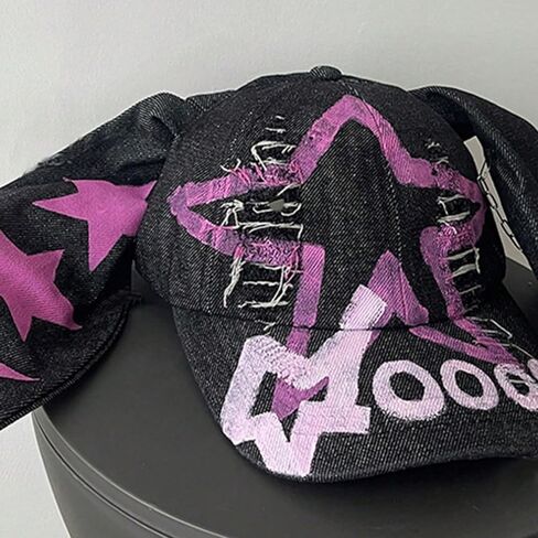 Women Rabbits Ears Baseball Long Ear Versatile Ripped Hat for Idol Concert Shows Breathable Hat for Adults in Kuwait