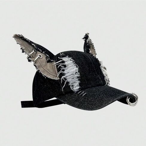 Women Rabbits Ears Baseball Long Ear Versatile Ripped Hat for Idol Concert Shows Breathable Hat for Adults in Kuwait