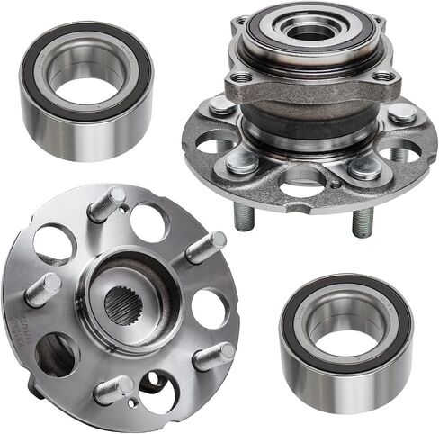 Detroit Axle - 4WD 4pc Wheel Bearing Hubs Kit for 13-15 Acura RDX, 12-16 Honda CR-V, 2 Rear Wheel Bearing & Hubs 2 Front Wheel Bearings 2013 2014 2015 Replacement in Saudi Arabia