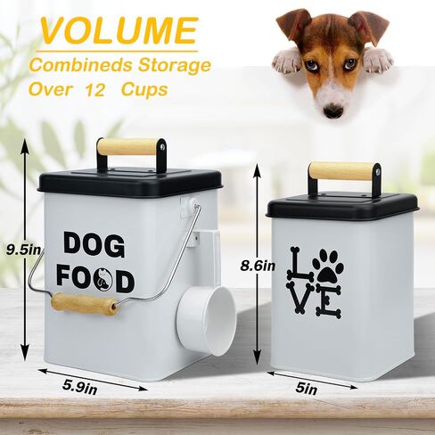 Metal Dog Treat Container Set of 2-9.5x5.9In & 8.6x5In Pink Dog Treat Jars with Airtight Lids, Includes Scoop & Dog Toy - Pet Treat Canister, Dog Cookie Jar, Treat Storage for Kitchen Counter in Saudi Arabia