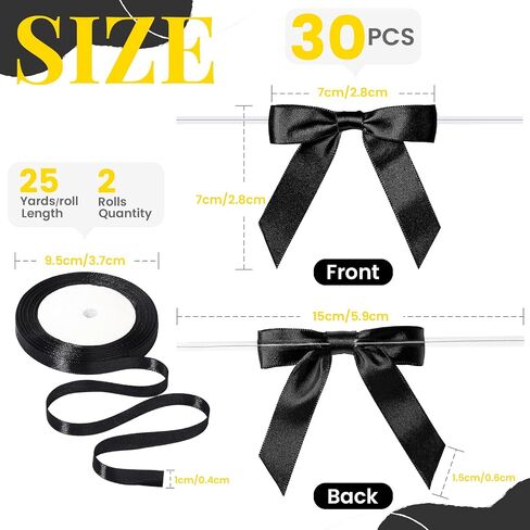 ygdz red bows satin satin set ، 30pcs 3 "أقواس للكيك ، 2pcs 3/8" in Kuwait