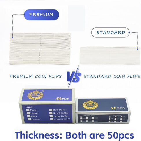 Boen 2400PCS Coin Flips في 6 أحجام من حاملي عملة الورق المقوى لـ Colletors 2x2 Inch Coin Coin Flips لجمع العملة المعدنية (Coin Flips 6-2400) in Kuwait
