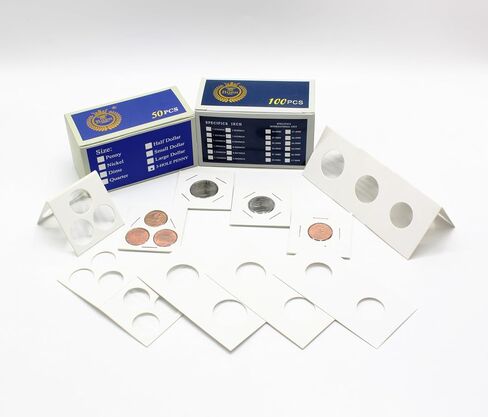 Boen 2400PCS Coin Flips في 6 أحجام من حاملي عملة الورق المقوى لـ Colletors 2x2 Inch Coin Coin Flips لجمع العملة المعدنية (Coin Flips 6-2400) in Kuwait